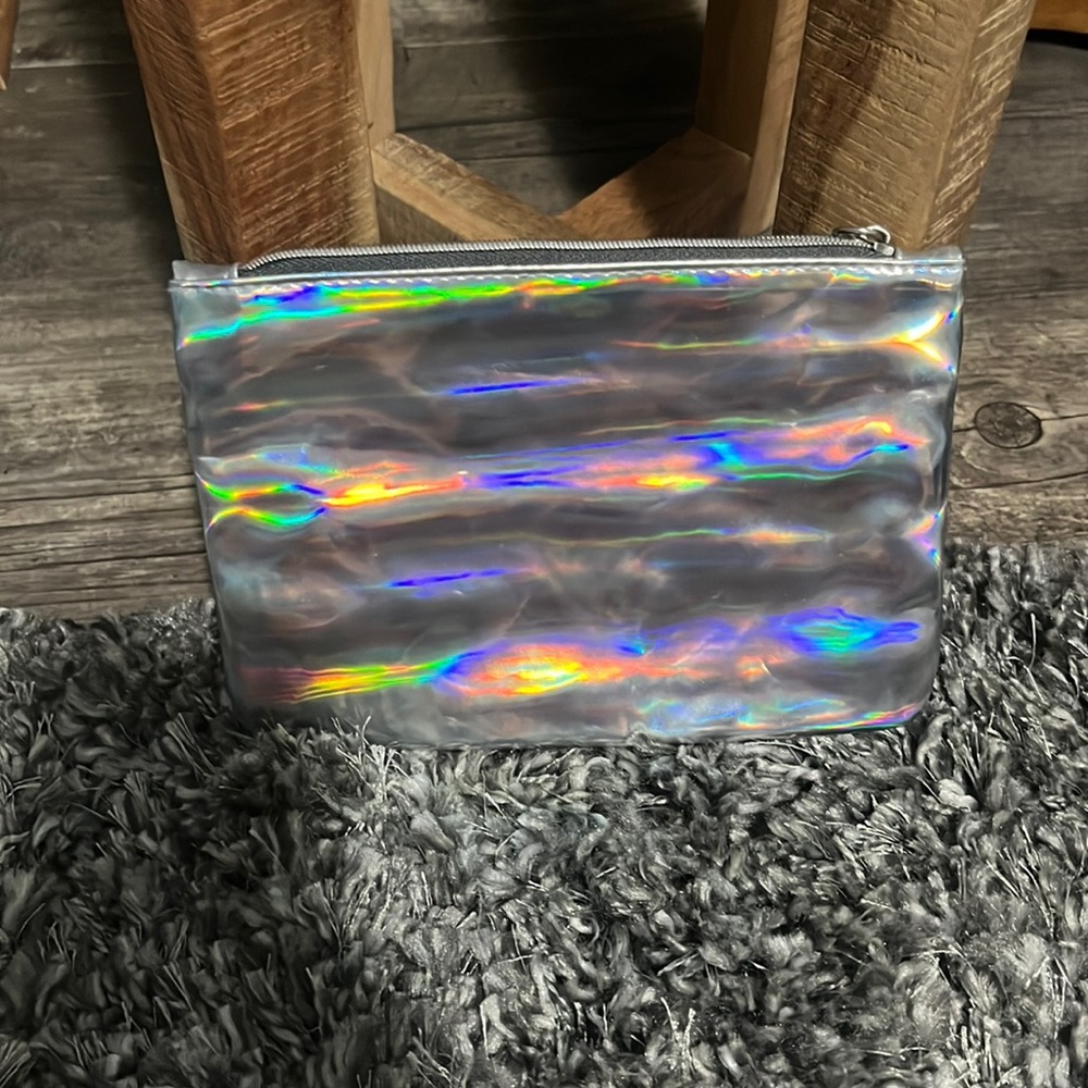 Silver metallic Ipsy makeup bag